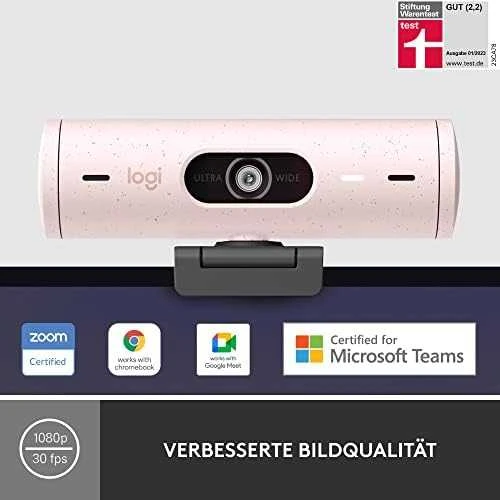 Internetinė kamera Logitech BRIO 500, Rožinės spalvos