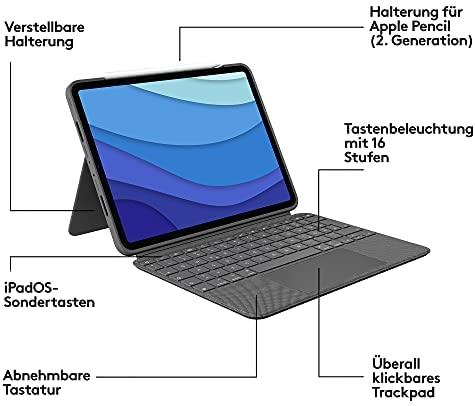 Logitech Combo Touch skirta Apple iPad Pro (2021) 12.9 col. - Dėklas su klaviatūra ir jutikliniu kilimėliu (vokiečių k.)