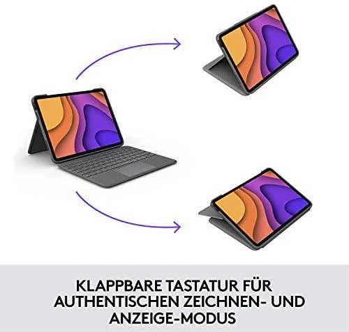 Logitech Folio Touch dėklas skirtas iPad Air 4 Gen. (Klaviatūros kalba – Vokiečių)