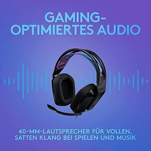 Laidinės žaidimų ausinės Logitech G335, juodos spalvos