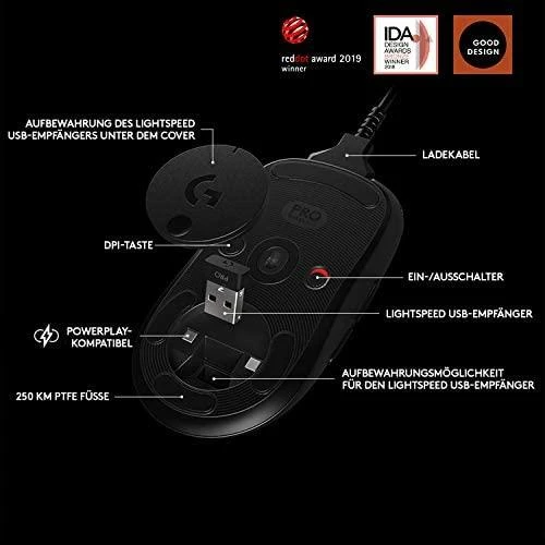 Belaidė žaidimų pelė Logitech G Pro, juodos spalvos (‎910-005272)