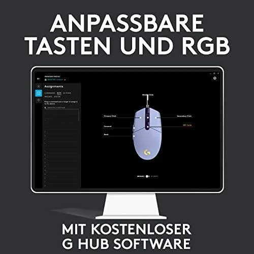 Pelė žaidimams Logitech G203 Lightsync RGB, Lilac