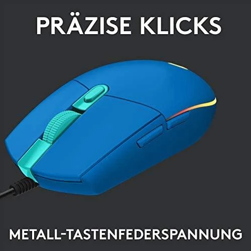Žaidimų pelė Logitech G203 Lightsync RGB, Mėlyna