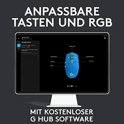 Žaidimų pelė Logitech G203 Lightsync RGB, Mėlyna