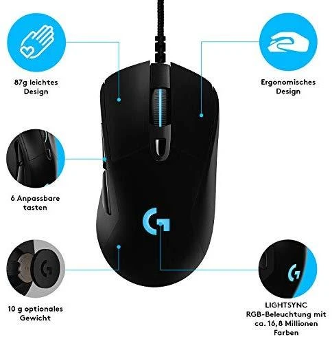 Laidinė pelė žaidimams Logitech G403 Hero, Lightsync RGB, Juodos spalvos