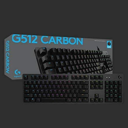 LOGITECH G512 laidinė LIGHTSYNC mechaninė žaidimų klaviatūra - CARBON - NORDIC - USB - TACTILE
