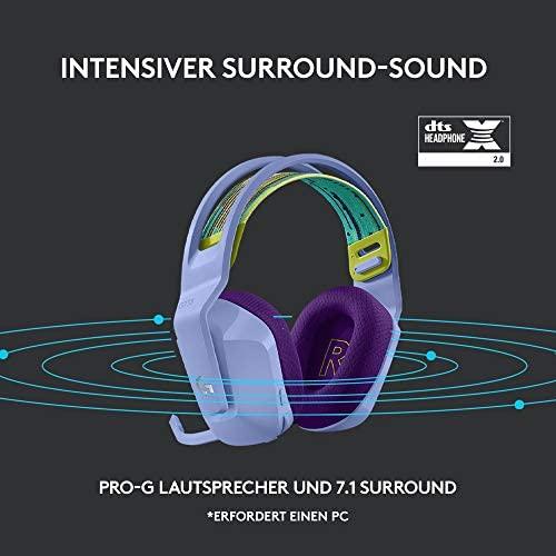 Logitech G733 Lightspeed Wireless Gaming Headset with Suspension Headband,  LIGHTSYNC RGB, Blue VO! CE Microphone Technology and PRO-G Audio Drivers -  981-000863