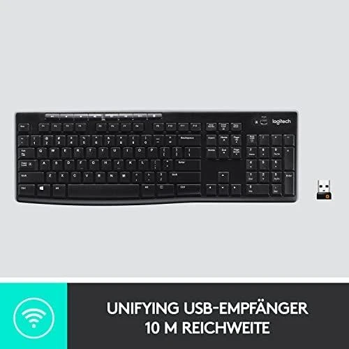 Belaidė pilno dydžio Klaviatūra Logitech K270, DE išdėstymas