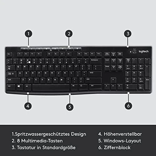 Belaidė pilno dydžio Klaviatūra Logitech K270, DE išdėstymas