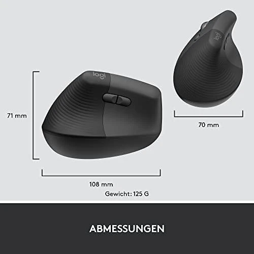 Pelė LOGITECH LIFT verslui LEFT - GRAPHITE / Juodas - EMEA