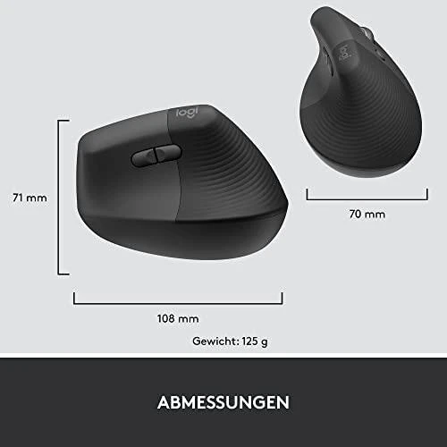 Belaidė pelė Logitech Lift, Grafito spalvos