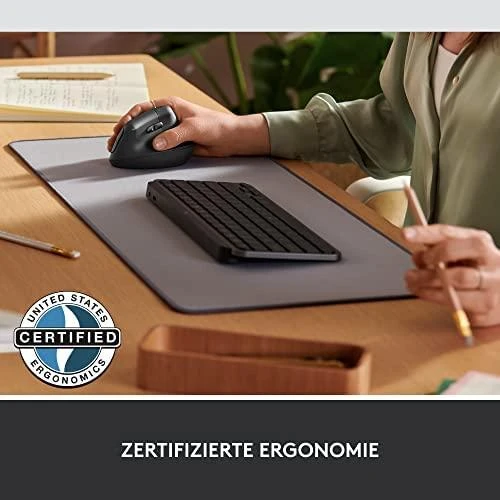 LOGITECH Lift verslui Vertikali pelė ergonomiškas 6 mygtukai belaidis Bluetooth 2.4 GHz Bolt USB imtuvas off-baltas