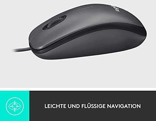 Logitech M100 Laidinė pelė USB-A 1000 DPI, Juoda