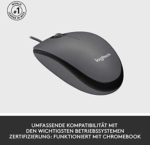 Logitech M100 Laidinė pelė USB-A 1000 DPI, Juoda