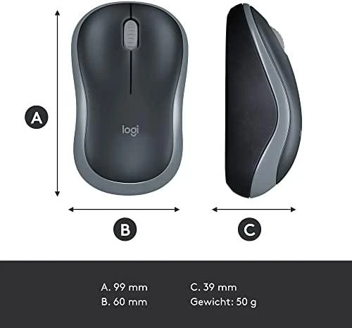 Bevielė pelė Logitech M185 pilka