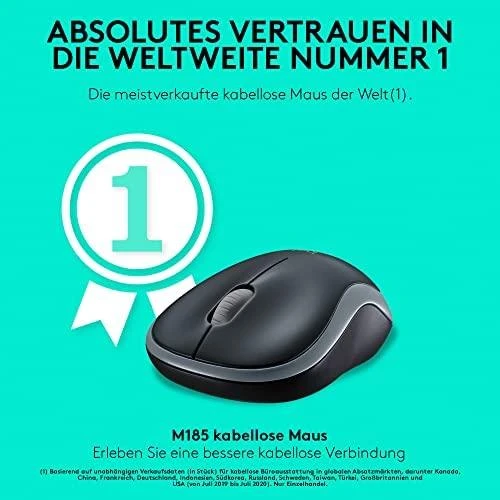 Bevielė pelė Logitech M185 pilka