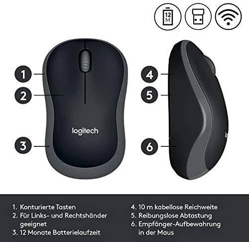 Pelė Logitech M185 pilka (910-002238)