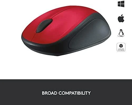 Optinė belaidė pelė Logitech M235, raudona, 910-002496