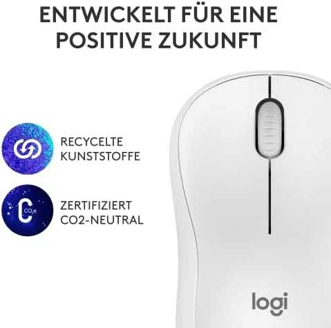 Belaidė pelė Logitech M240 Silent Bluetooth Mouse, baltos spalvos