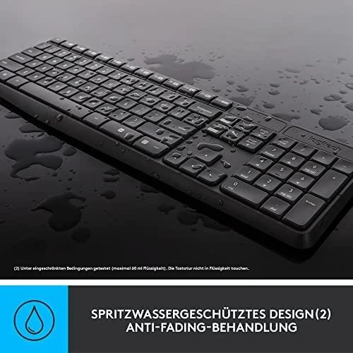 Logitech MK235 klaviatūra Radijo dažnio belaidė QWERTZ Vokiečių Pilka