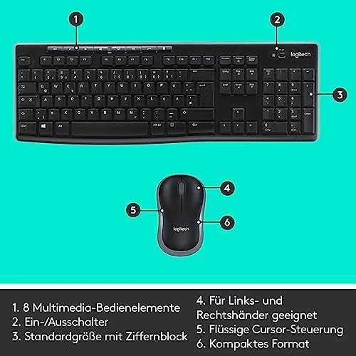 Belaidis klaviatūros ir pelės rinkinys Logitech MK270, DE išdėstymas