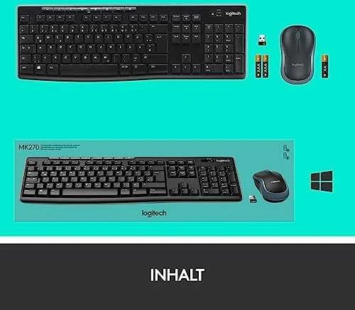 Belaidis klaviatūros ir pelės rinkinys Logitech MK270, DE išdėstymas