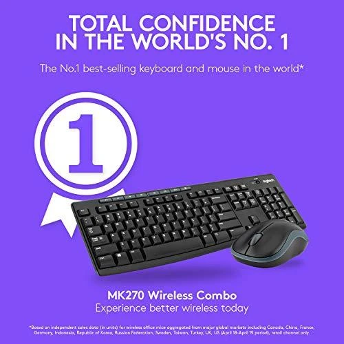 Logitech MK270 klaviatūra Radijo dažnio belaidė QWERTY Italų kalba Juoda