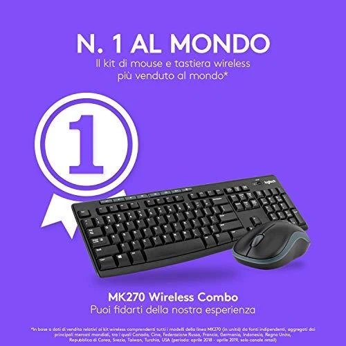 Logitech MK270 klaviatūra Radijo dažnio belaidė QWERTY Italų kalba Juoda