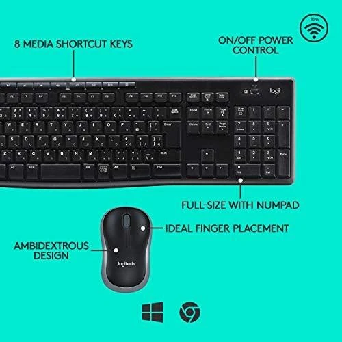 Belaidis klaviatūros ir pelės rinkinys Logitech MK270, UK English išdėstymas