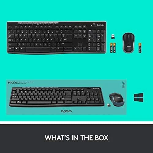 Belaidis klaviatūros ir pelės rinkinys Logitech MK270, UK English išdėstymas