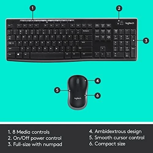 Belaidis klaviatūros ir pelės rinkinys Logitech MK270, UK English išdėstymas
