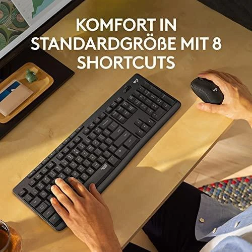 Tyli belaidė Klaviatūra su pele Logitech MK295, DE išdėstymas