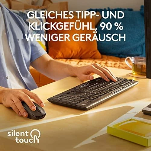Tyli belaidė Klaviatūra su pele Logitech MK295, DE išdėstymas