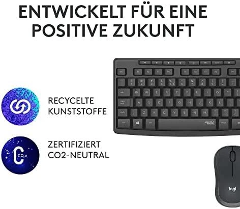 Tyli belaidė Klaviatūra su pele Logitech MK295, DE išdėstymas