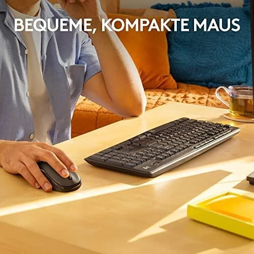 Tyli belaidė Klaviatūra su pele Logitech MK295, DE išdėstymas