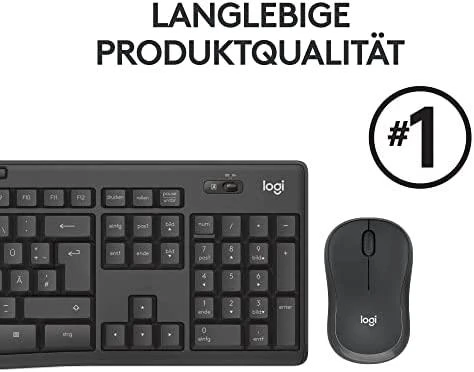 Tyli belaidė Klaviatūra su pele Logitech MK295, DE išdėstymas