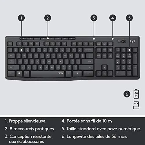 Klaviatūra ir pelė Kit Logitech MK295 Silent Belaidis rinkinys