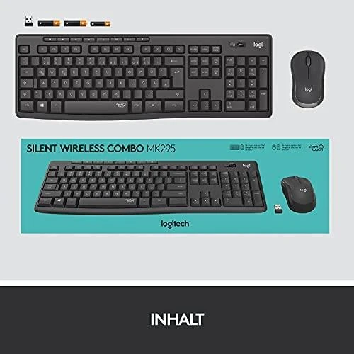 Tyli belaidė Klaviatūra su pele Logitech MK295, DE išdėstymas