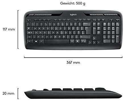 Logitech MK330 klaviatūra Radijo dažnio belaidė QWERTZ Vokiečių Juoda