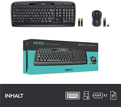 Logitech MK330 klaviatūra Radijo dažnio belaidė QWERTZ Vokiečių Juoda