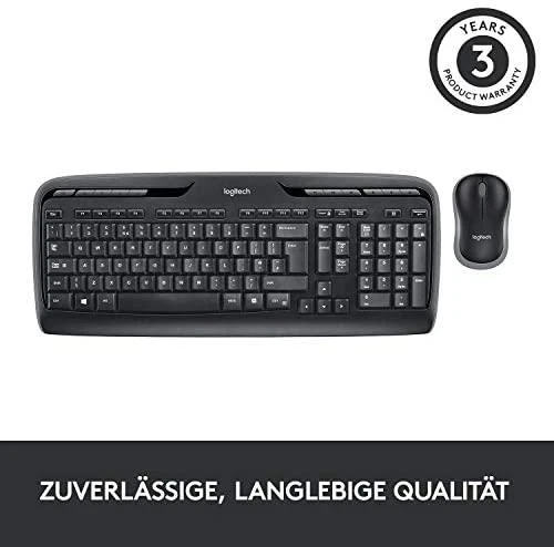 Logitech MK330 klaviatūra Radijo dažnio belaidė QWERTZ Vokiečių Juoda