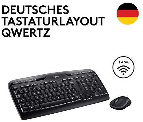 Logitech MK330 klaviatūra Radijo dažnio belaidė QWERTZ Vokiečių Juoda