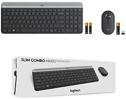 Logitech MK470 Slim Wireless Combo, belaidė klaviatūra ir pelė, Nordic išdėstymas, Grafito spalvos
