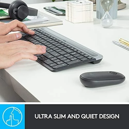 Logitech MK470 Slim Wireless Combo, belaidė klaviatūra ir pelė, Nordic išdėstymas, Grafito spalvos