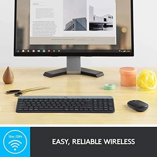 Logitech MK470 Slim Wireless Combo, belaidė klaviatūra ir pelė, Nordic išdėstymas, Grafito spalvos