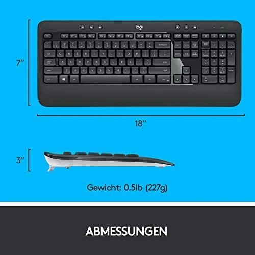 Belaidis pelės ir klaviatūros rinkinys Logitech MK540 Advanced, išdėstymas: Vokiečių (Qwertz)