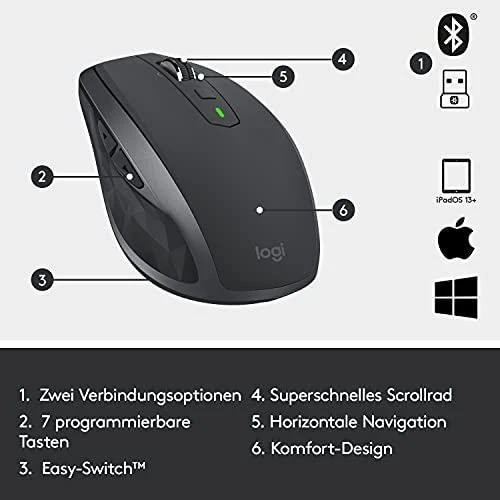 Belaidė pelė Logitech MX Anywhere 2S, juoda