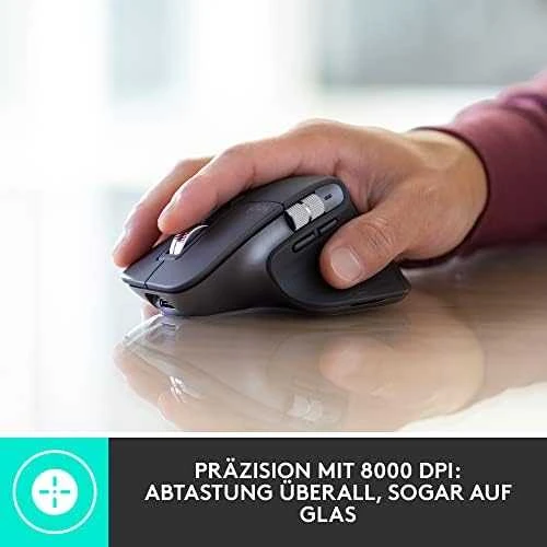 Logitech MX Keys Combo verslui Gen 2 Belaidė klaviatūra ir pelė + Atrama riešui, DE, Graphite