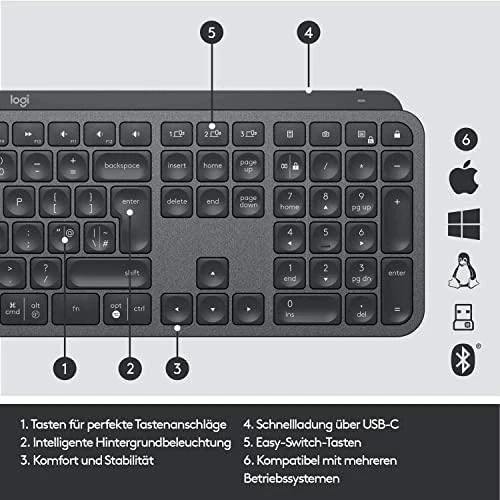 Belaidė klaviatūra Logitech MX Keys, su 