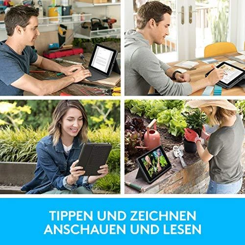 Logitech Rugged Folio mobiliojo įrenginio klaviatūra QWERTZ Vokiečių Grafitas C tipo USB